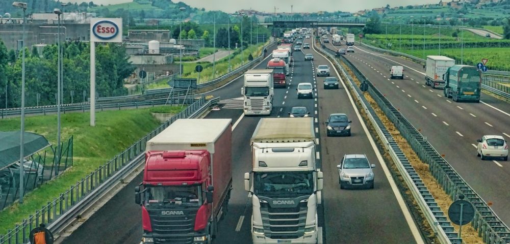 highway, road, trucks